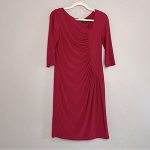 Adrianna Papell Magenta Pink Asymmetrical Neckline Cocktail Dress Size 6